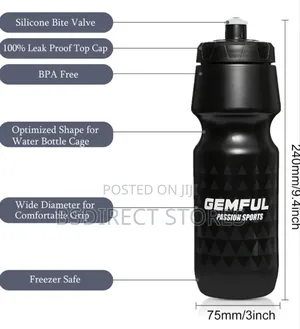 GEMFUL Bike Water Bottle With Cage (2 Bottles With 2 Holders