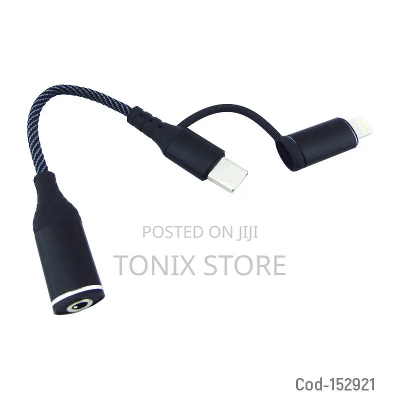 Type C + Lightening Cable to Audio Jack