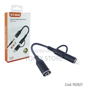 Type C + Lightening Cable to Audio Jack