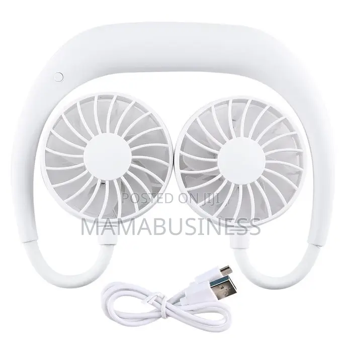 Multi-Function Portable Adjustable Wearable Sport Fan(White)