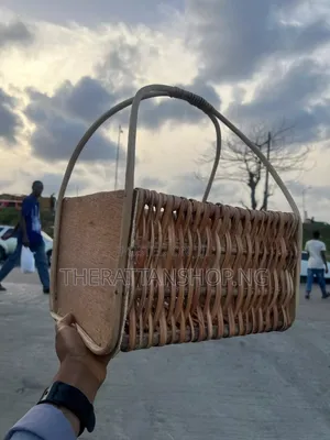 Hand-Woven Cane Basket