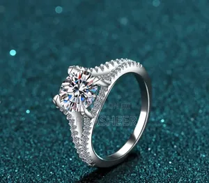 Photo - Mossanite Diamond Stone Sterling Silver Proposal Ring 0017
