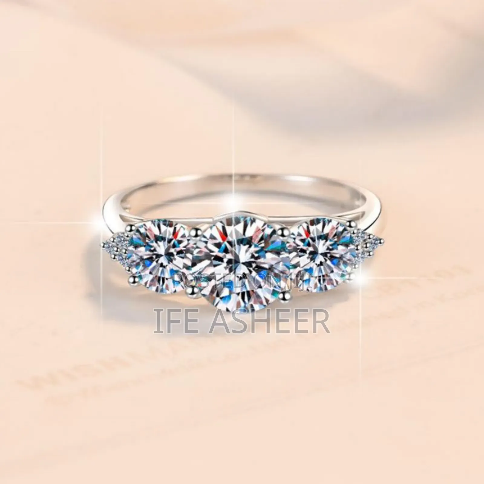 Mossanite Diamond Stone Sterling Silver Proposal Ring 0017
