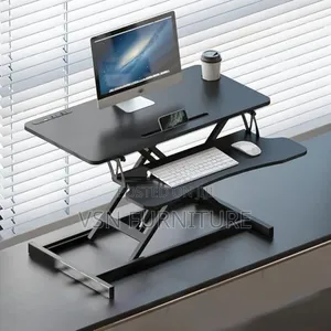 Manual Adjustable Desk With Charging Plug and Cup Holder