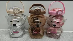 1000ml/1litre Bear Water Bottle With Straw