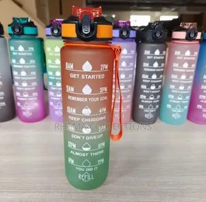 1000ml/1litre Gradient Color Motivational Water Bottle