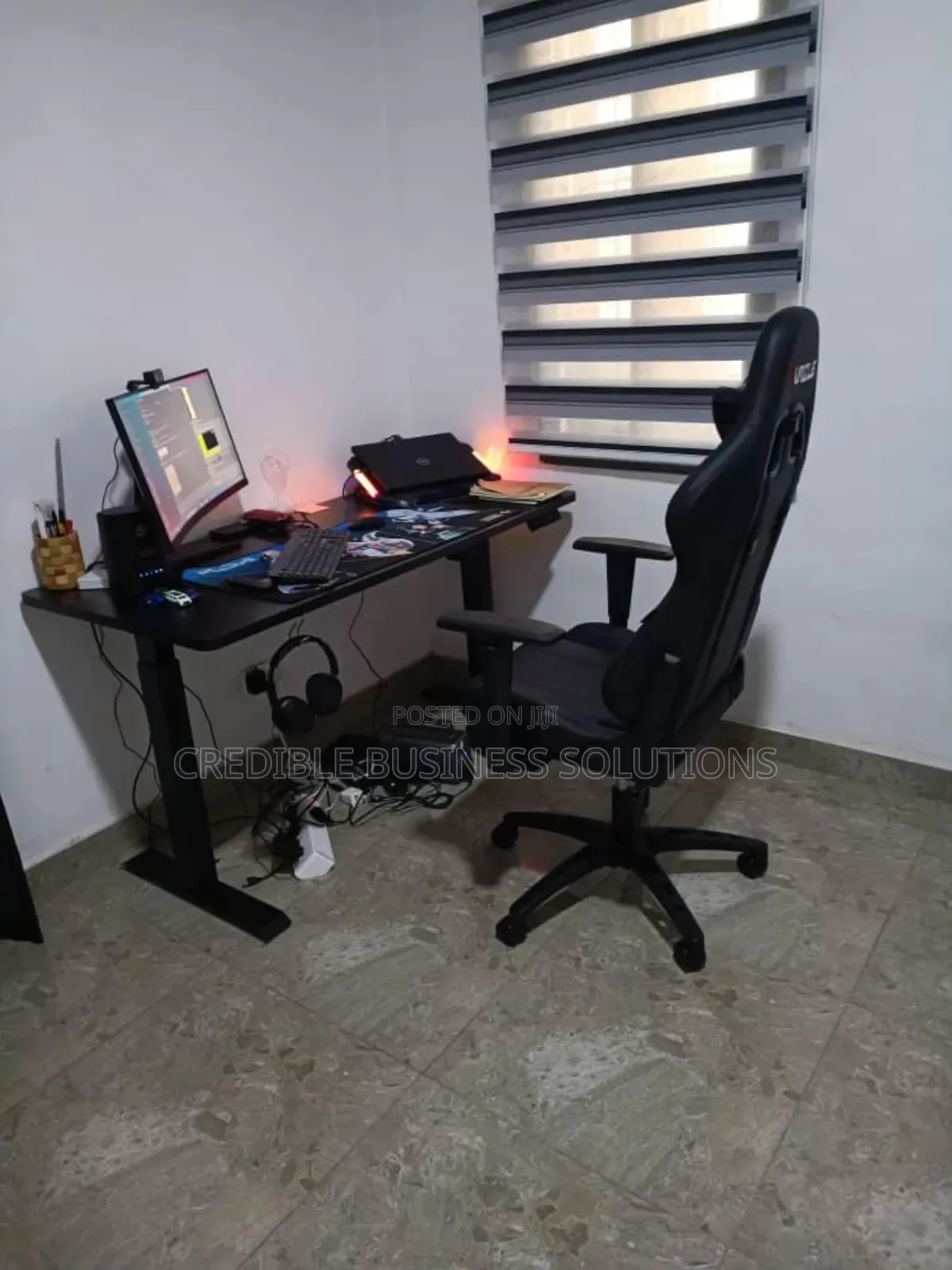 Adjustable Table Height and Gaming Chair