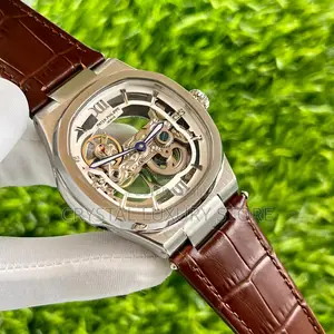 Patek Philippe Quality Luxury Men Genuine Leather Wristwatch