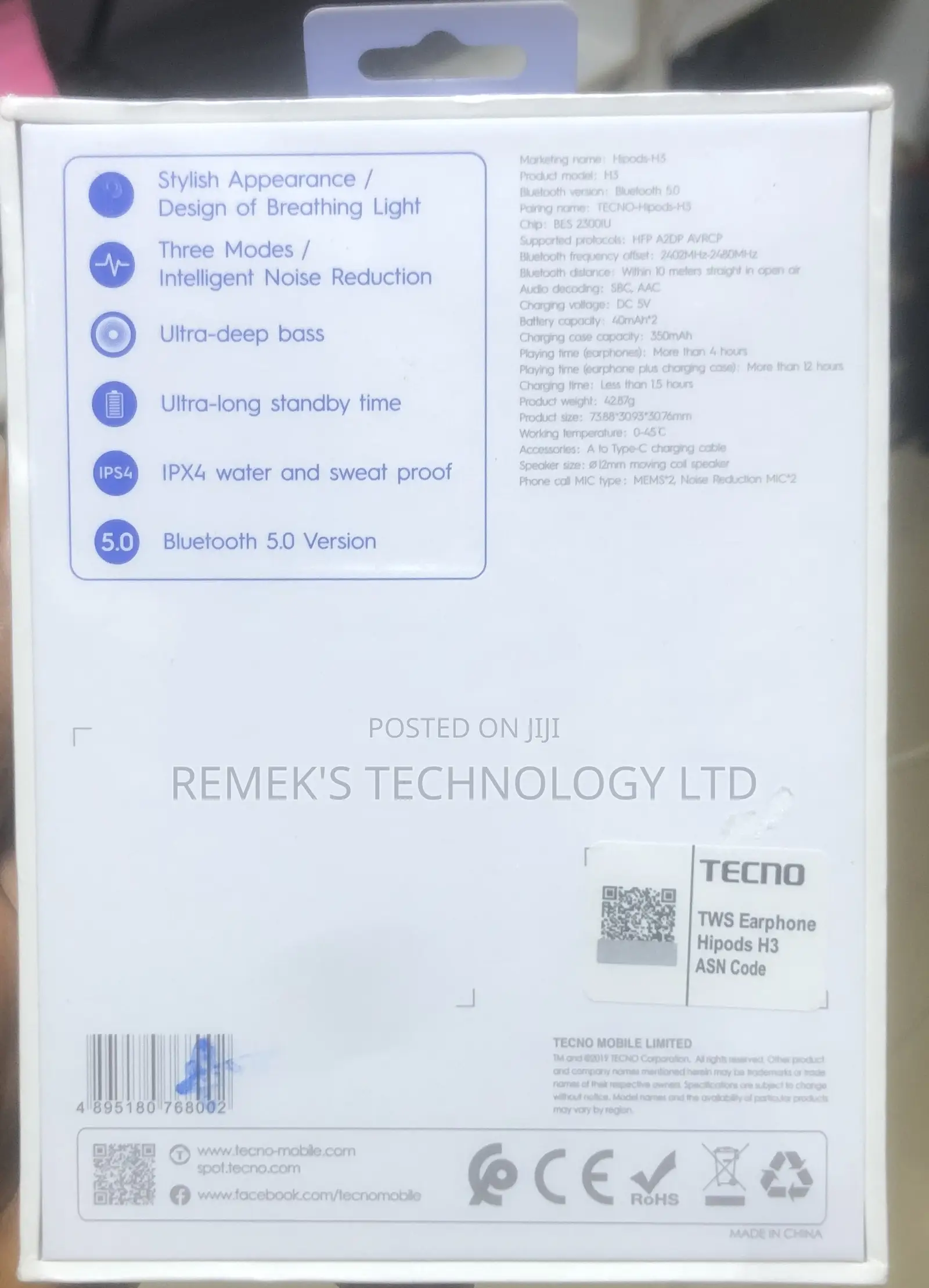 Tecno Hipods H3