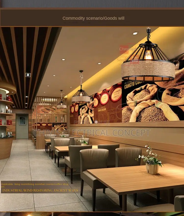 Bamboo Lantern Pendant Light Retro E27 Chandelier