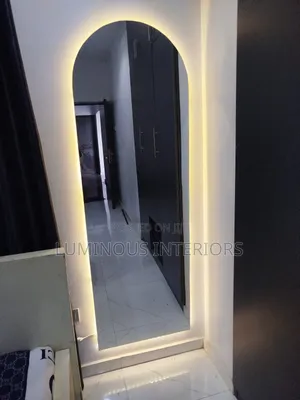 Thick Glass Mirror With Led Light (2 by 6ft Curved)