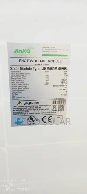 550watts Jinko Solar Panels