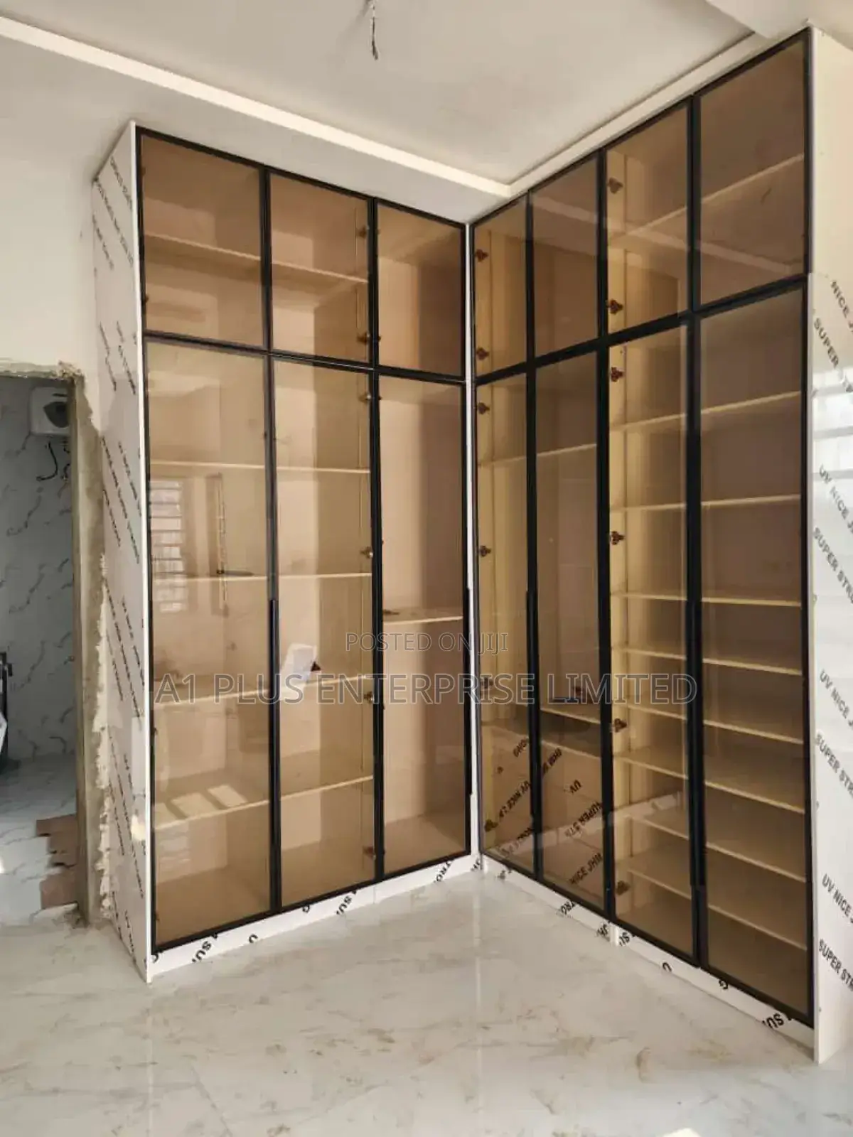 Full Height Wardrobe With Glass Doors