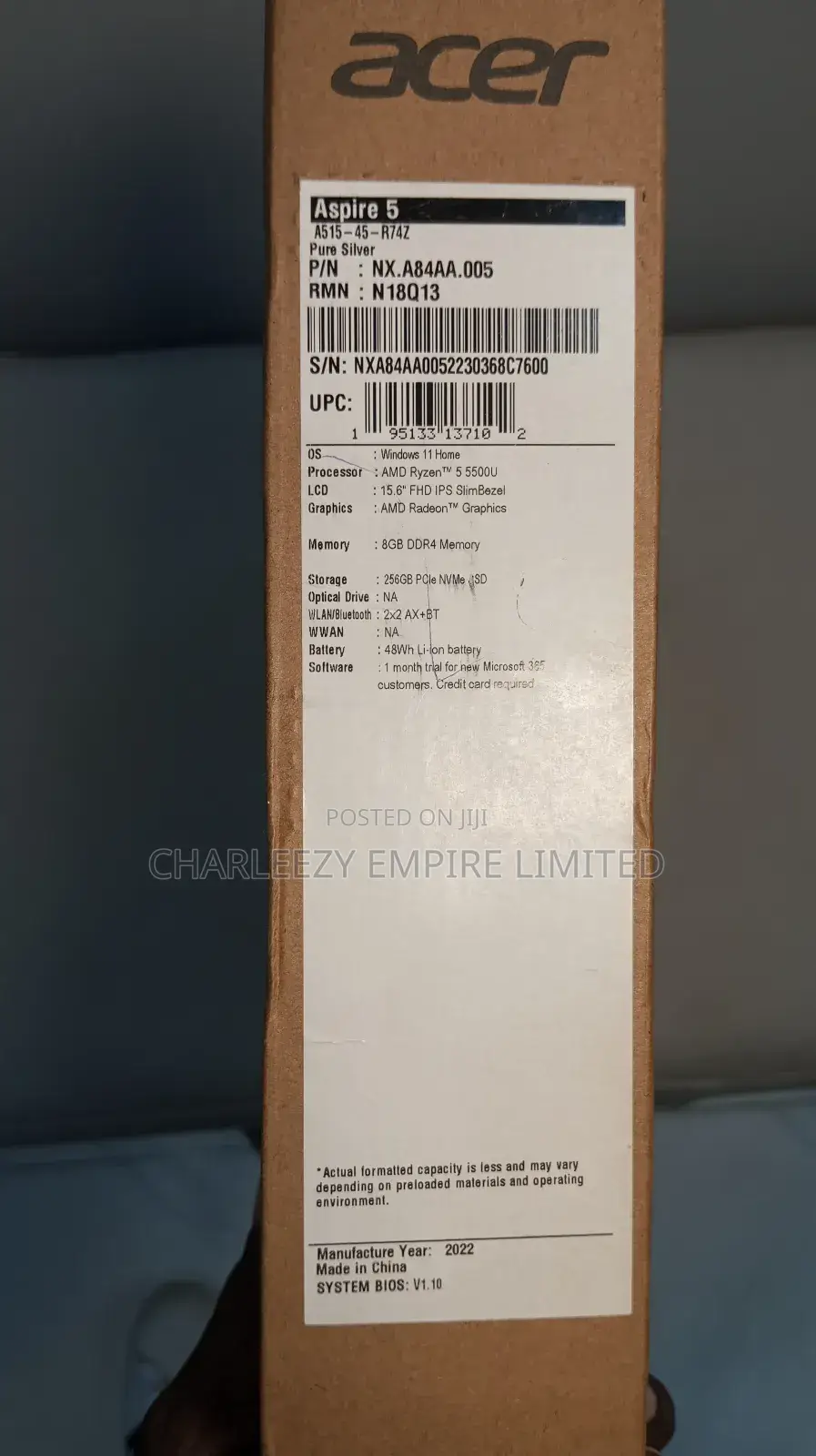 New Laptop Acer Aspire 5 8GB Intel SSD 256GB