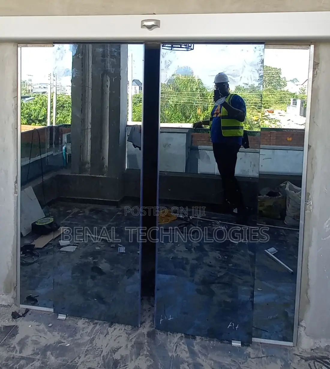 Sensor-Powered Glass Door