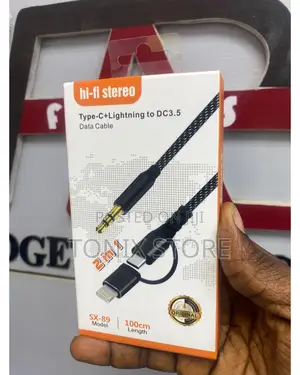 Type-C+Lightning to DC3.5 Data Cable