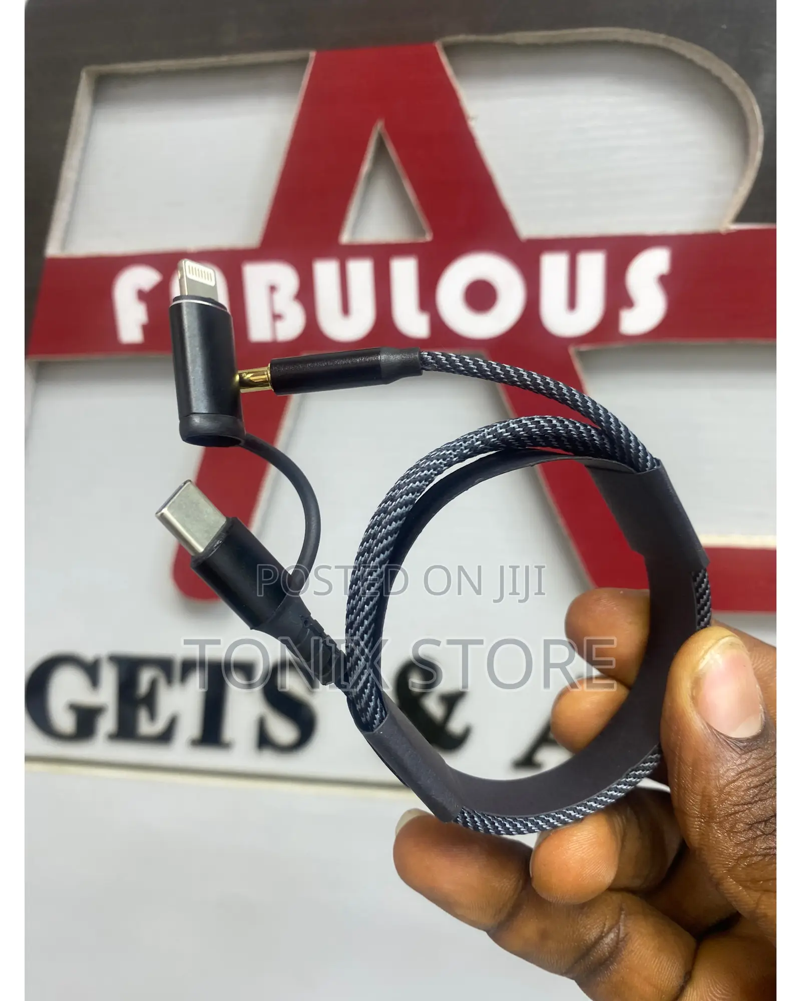 Type-C+Lightning to DC3.5 Data Cable