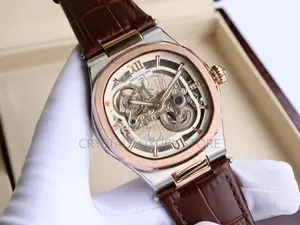 Patek Philippe Quality Luxury Men Genuine Leather Wristwatch