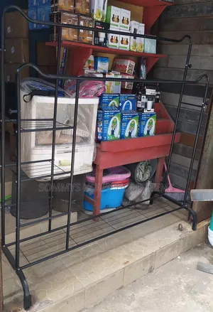 Double Pole Cloth Rack With Shelves