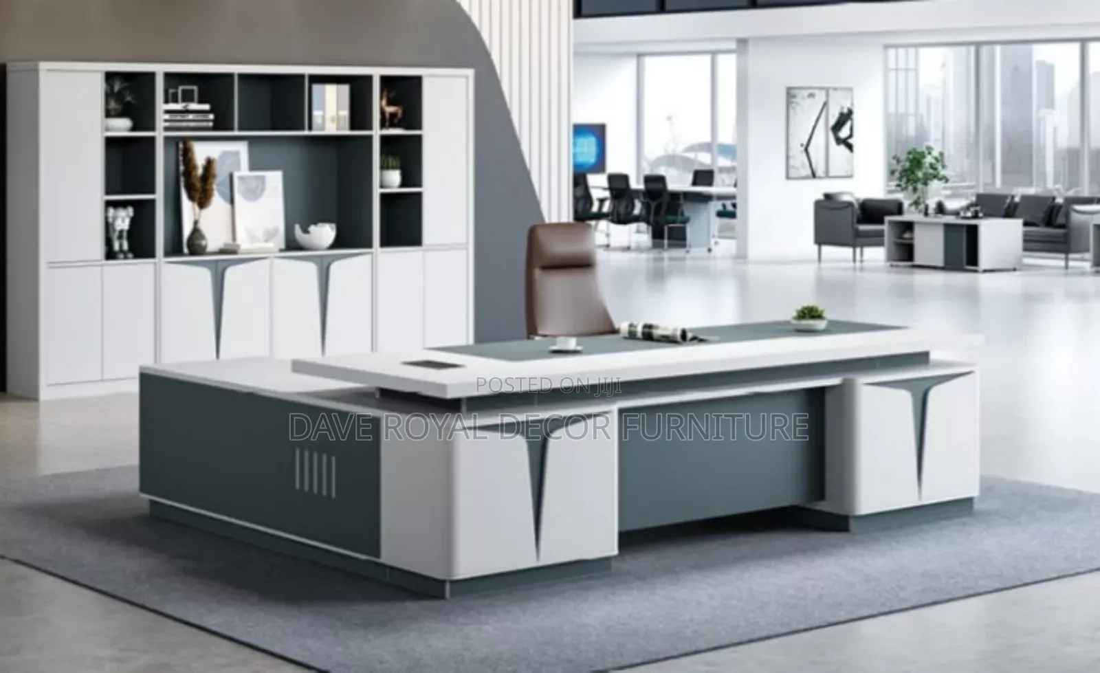 Boss Office Table With Book Shelf