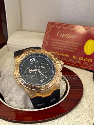 Cartier Quality Luxury Men Genuine Leather Wristwatch