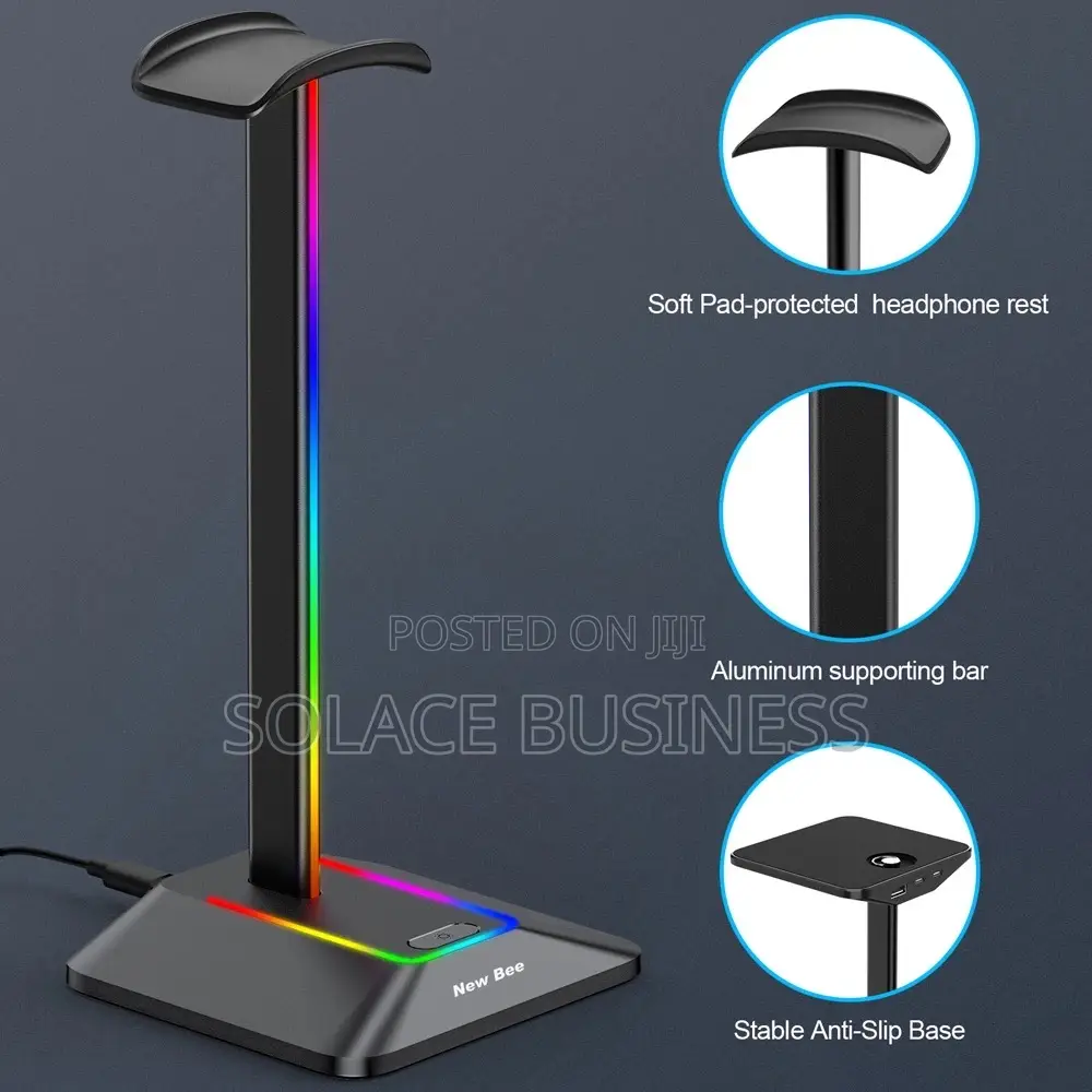 RGB Headphone Stand for Gaming and Workspace