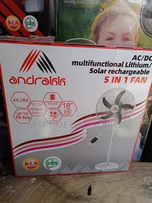 18" Andrakk 5 in 1 Rechargeable Standing Fan