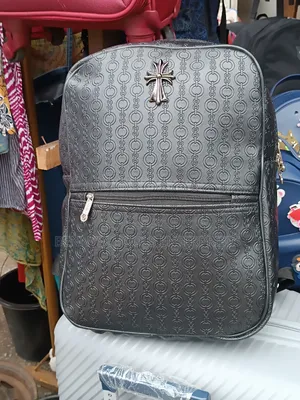 Black Leather Designer Backpack