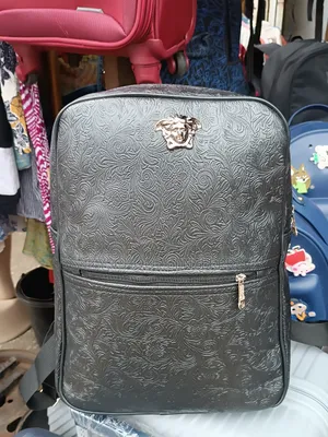 Black Leather Designer Backpack