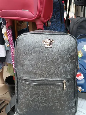 Black Leather Designer Backpack