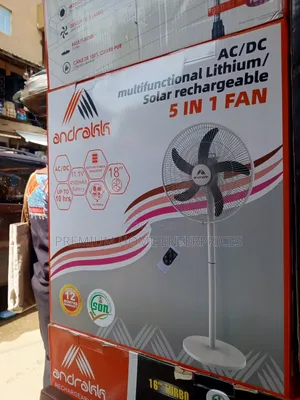 Andrakk Rechargeable Lithium 5 in 1 Solar Fan 18 Inches