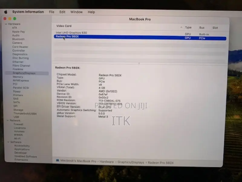 Laptop Apple MacBook Pro 16GB Intel Core i7 SSD 640GB