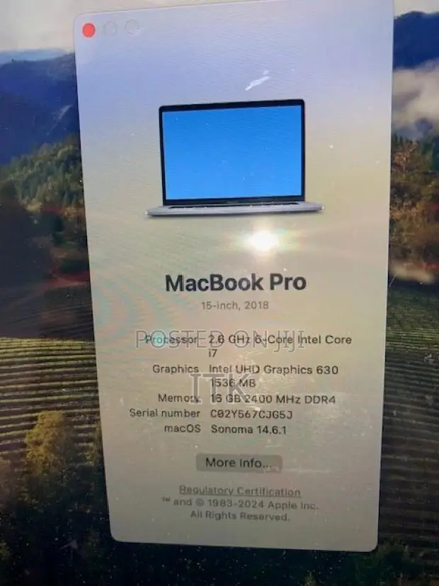 Laptop Apple MacBook Pro 16GB Intel Core i7 SSD 640GB