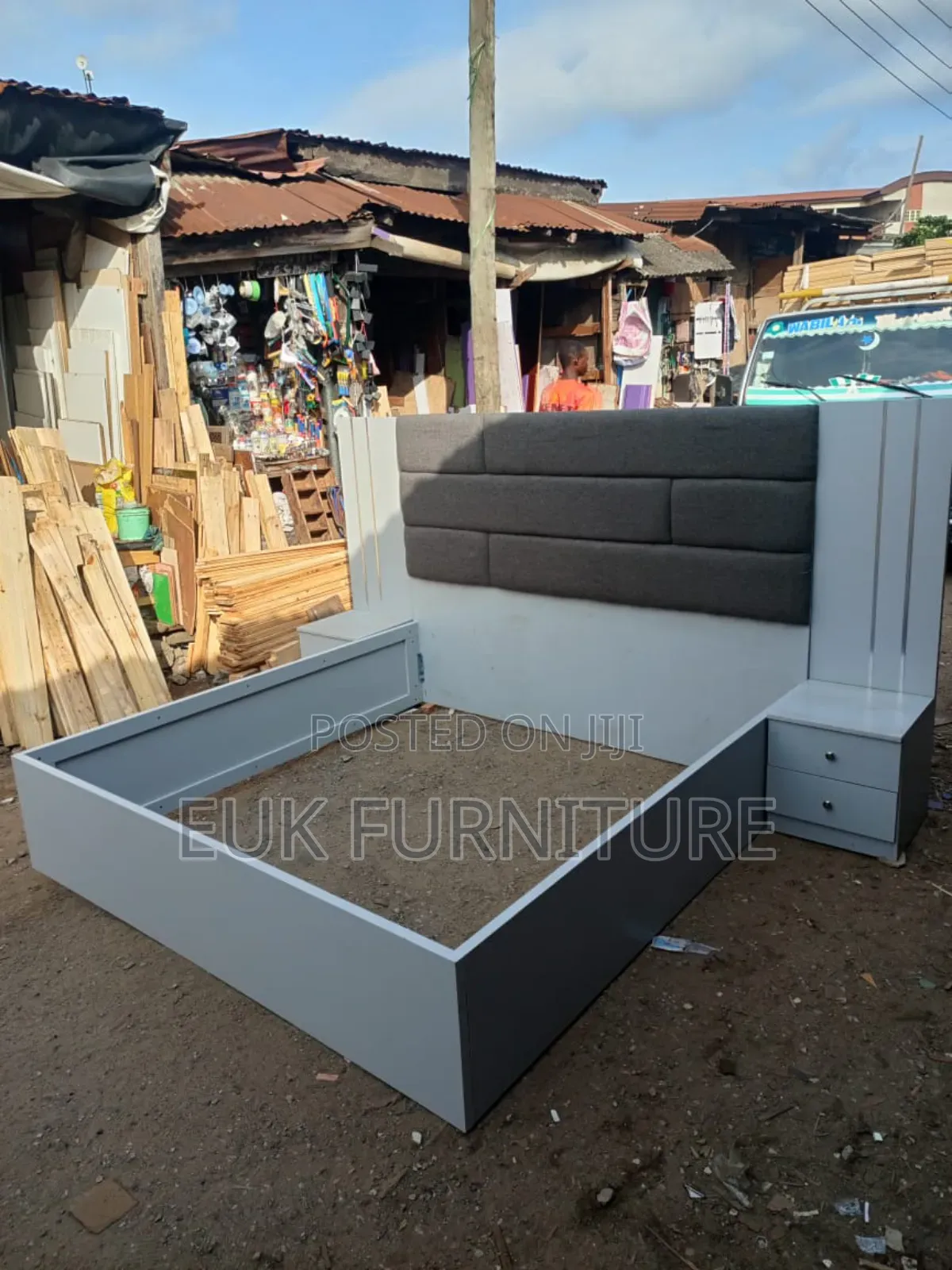 6 by 6 Bed Frame With Two Sides Drawer