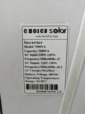 7.5kva 48V Choice Solar Inverter Pure Sine Wave