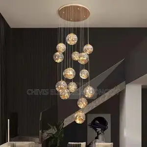 Nordic Home Decoration, Stair Chandelier, Living Room