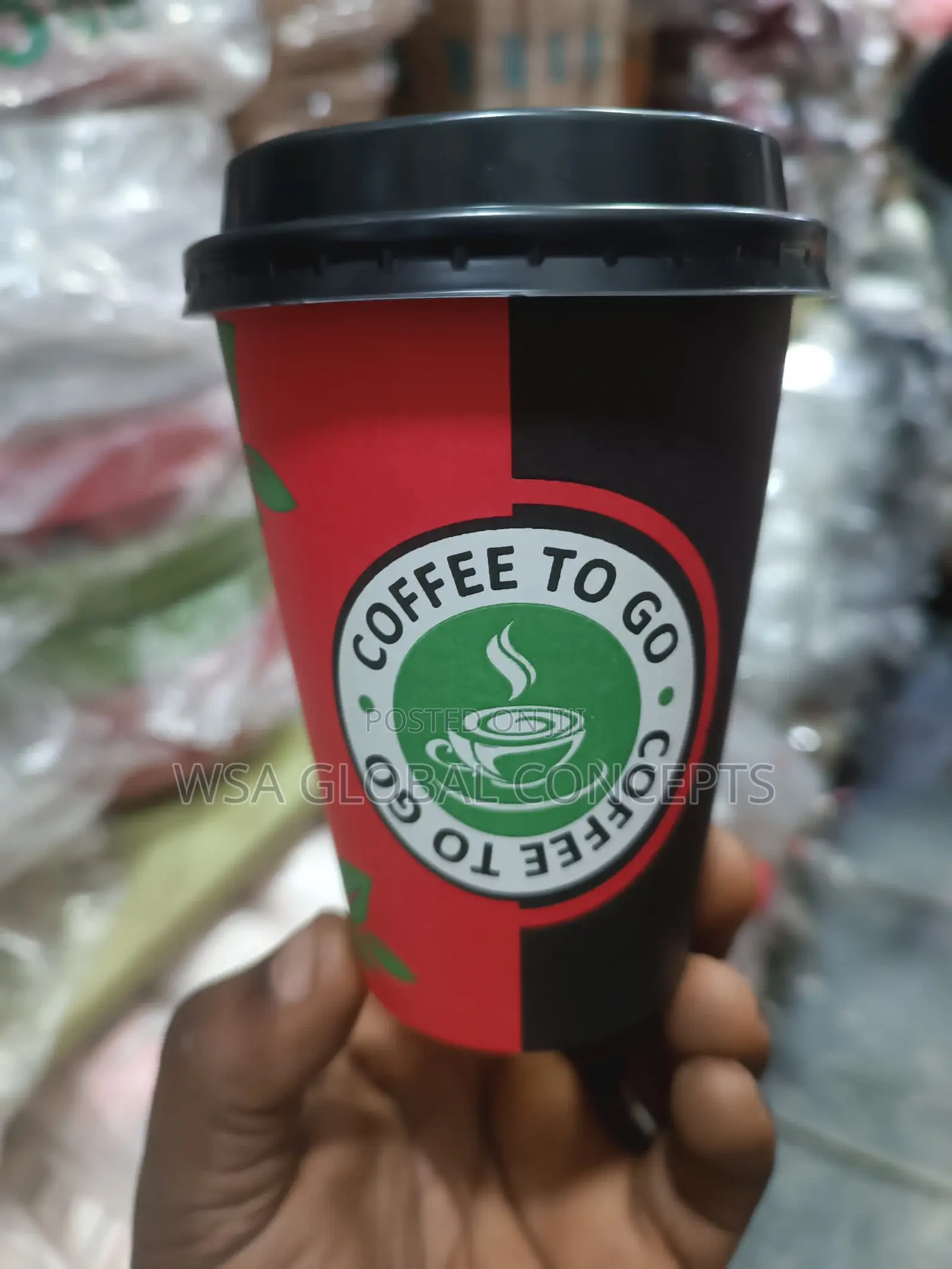 Big Size Disposable Coffee Cups for 50pcs