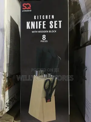 8 Set Kitchen Knives With Wooden Holder