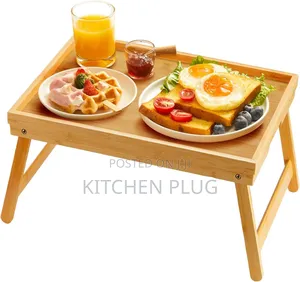 Bamboo Bed Tray Table With Foldable Legs