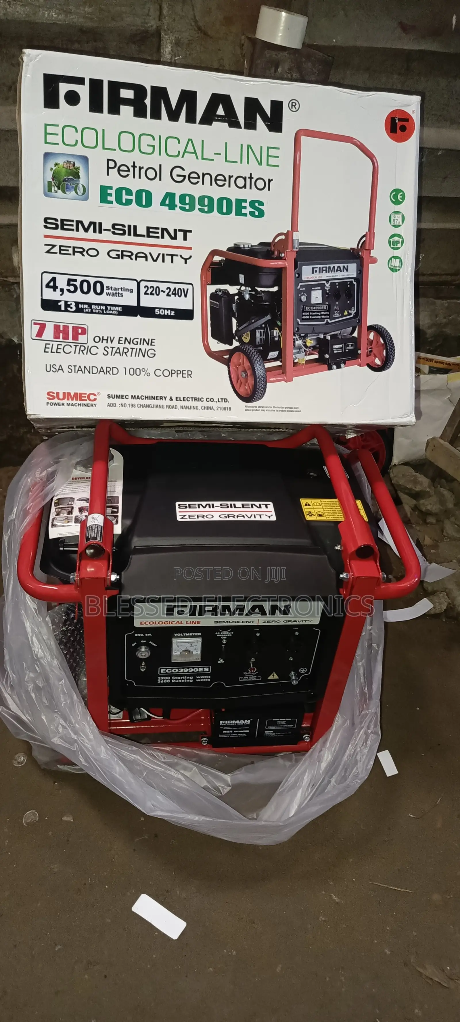 Fireman Generator 4.5 Kva 100% Copper Wire Low Noise