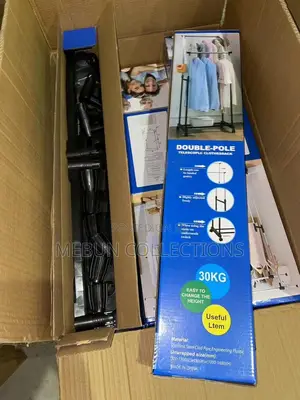 Double-Pole Telescopic Clothes Rack