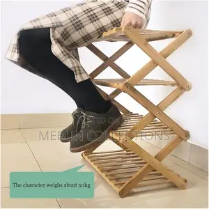 Foldable Bamboo Shoe Rack