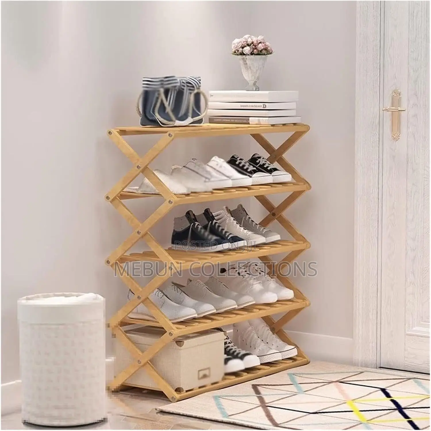 Foldable Bamboo Shoe Rack