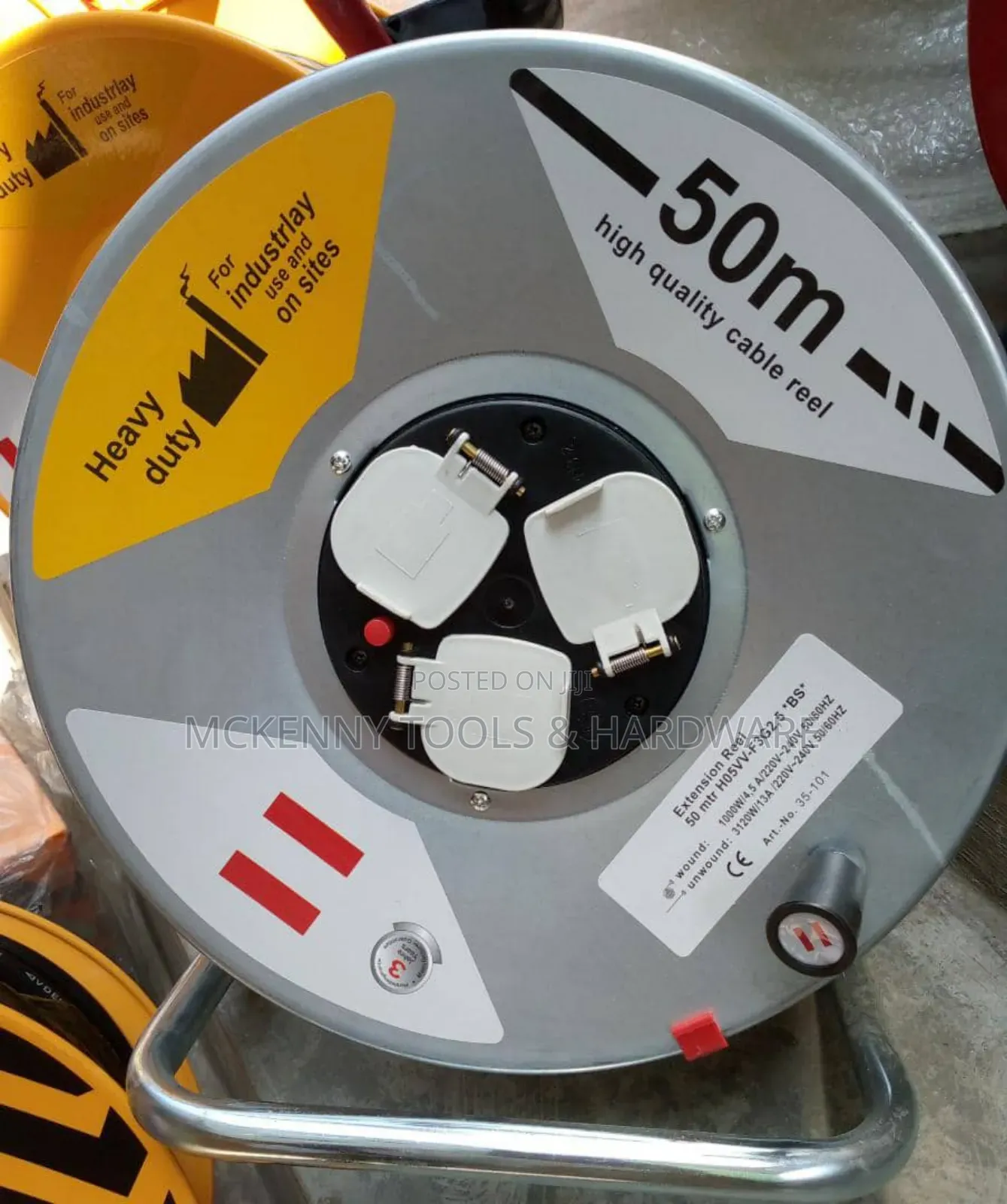 Power Distribution Extention Cable Reel - Plastic Body - 50m