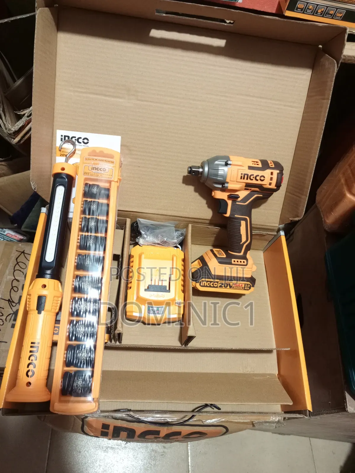 Cordless Ingco Impact Wrench 20v