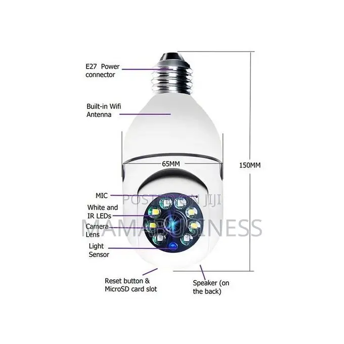 360 Rotation Wifi Bulb Camera Spy Camera