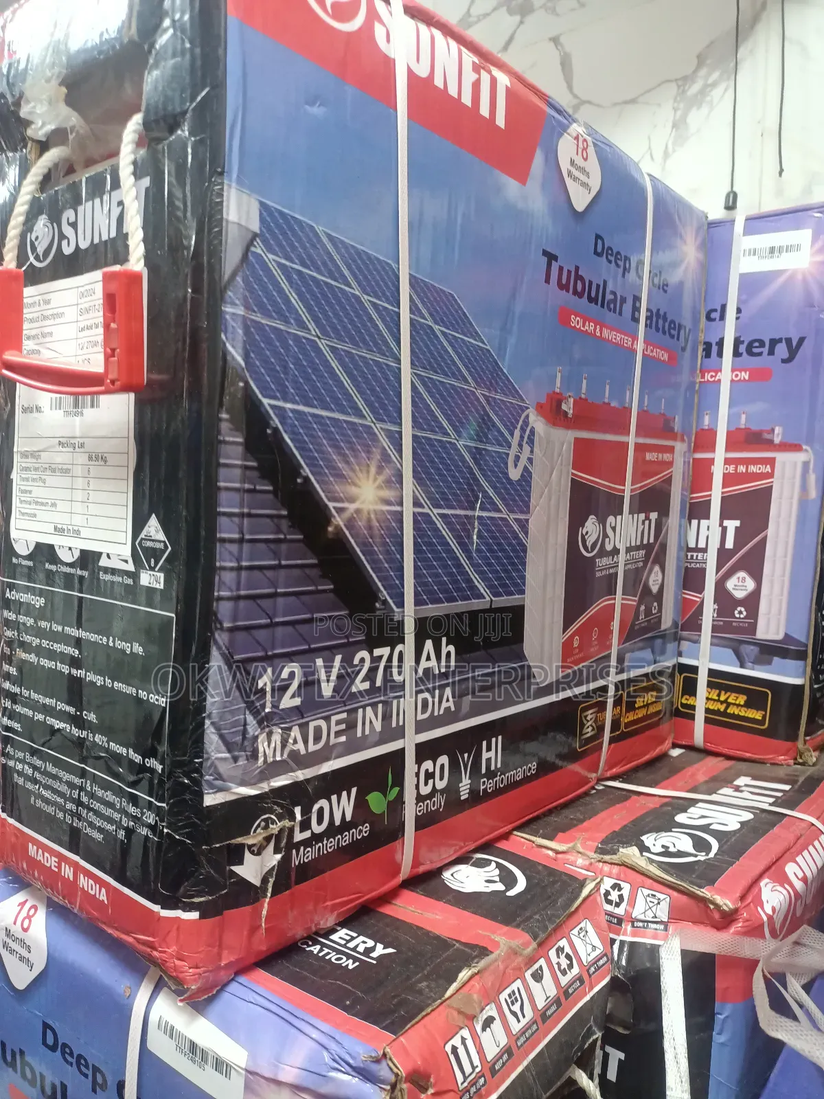 270ah 12V Sunfit Tall Tubular Battery