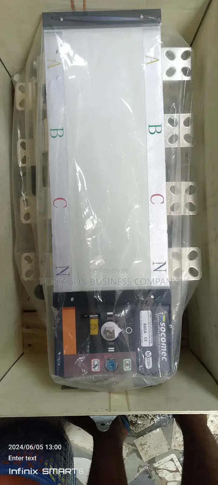 800A Automatic Changeover Switch (Socomec)