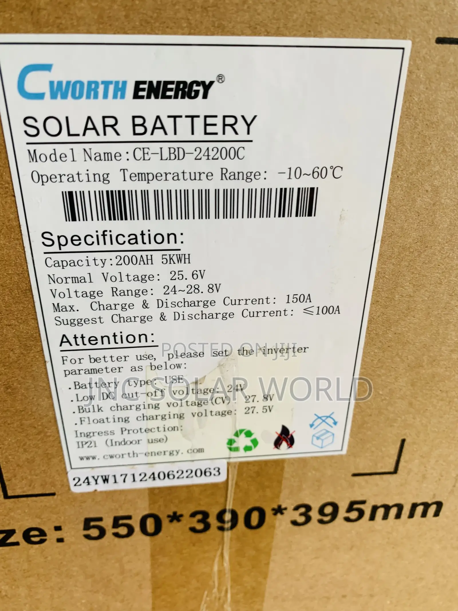 5kwh/24v Cworth Lithium Battery