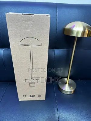 Gold Cordless Table Mushroom Lamp Usb Rechargeable Dimmable